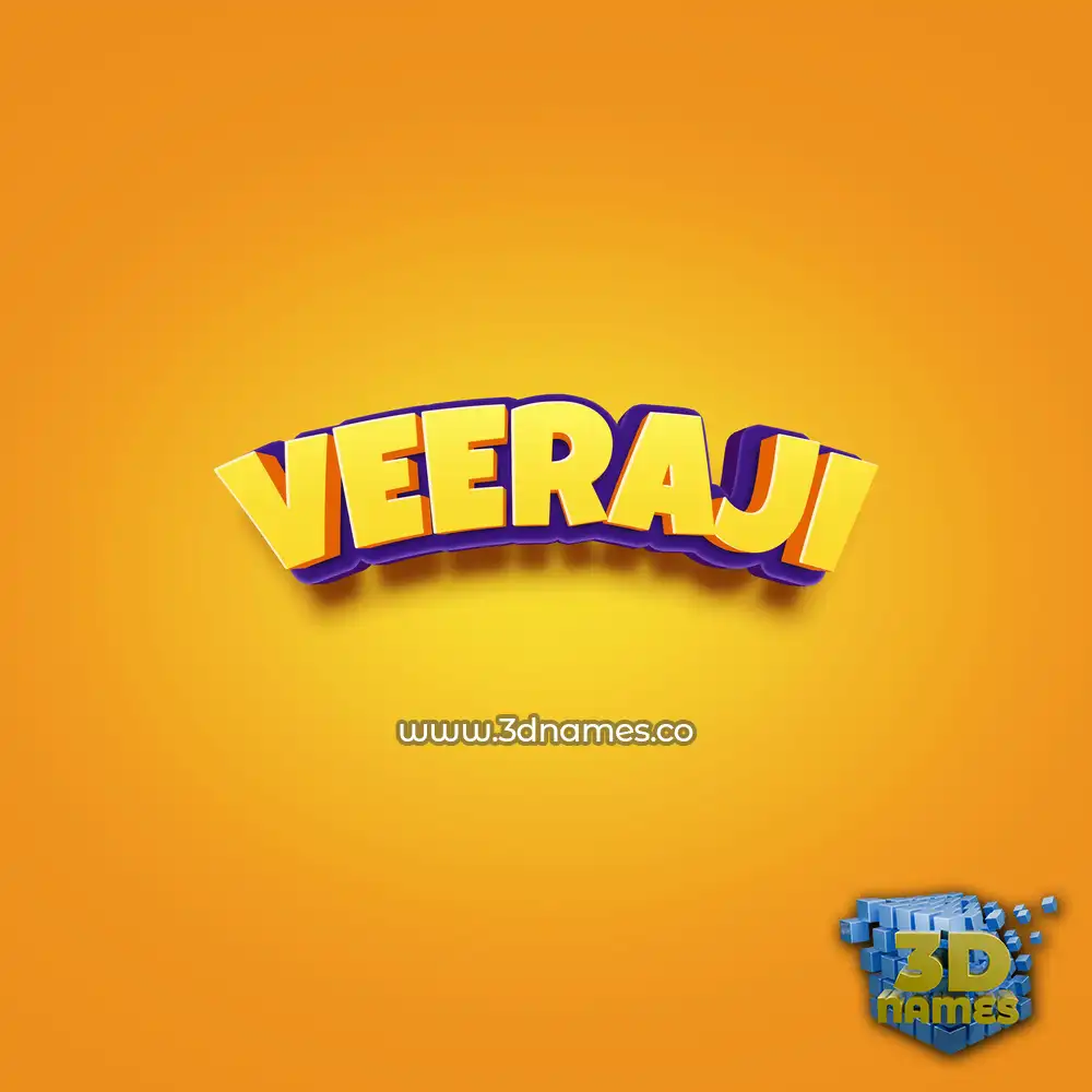 veeraji in Orange Toon style - 3D name wallpaper