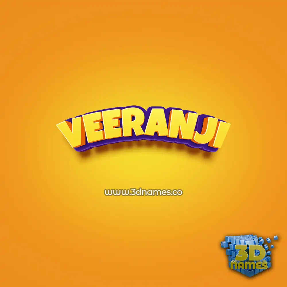 veeranji in Orange Toon style - 3D name wallpaper