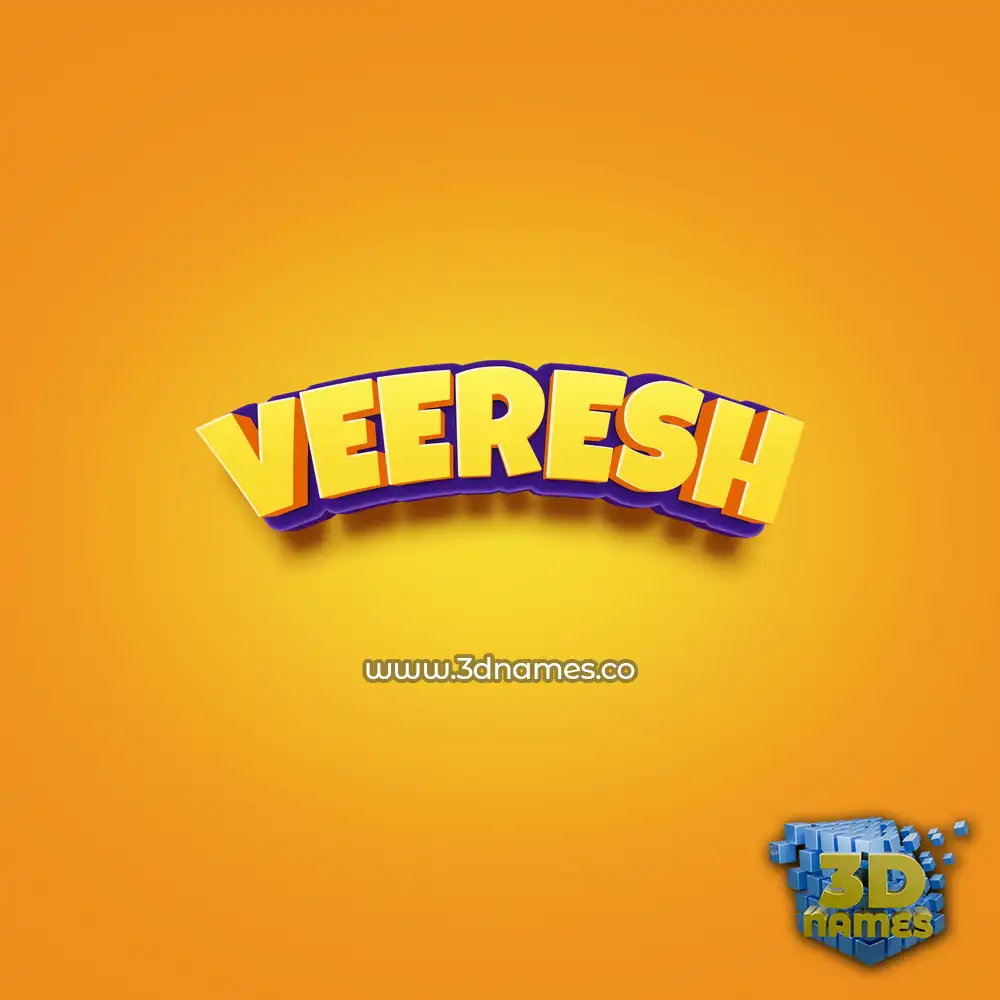 veeresh in Orange Toon style - 3D name wallpaper