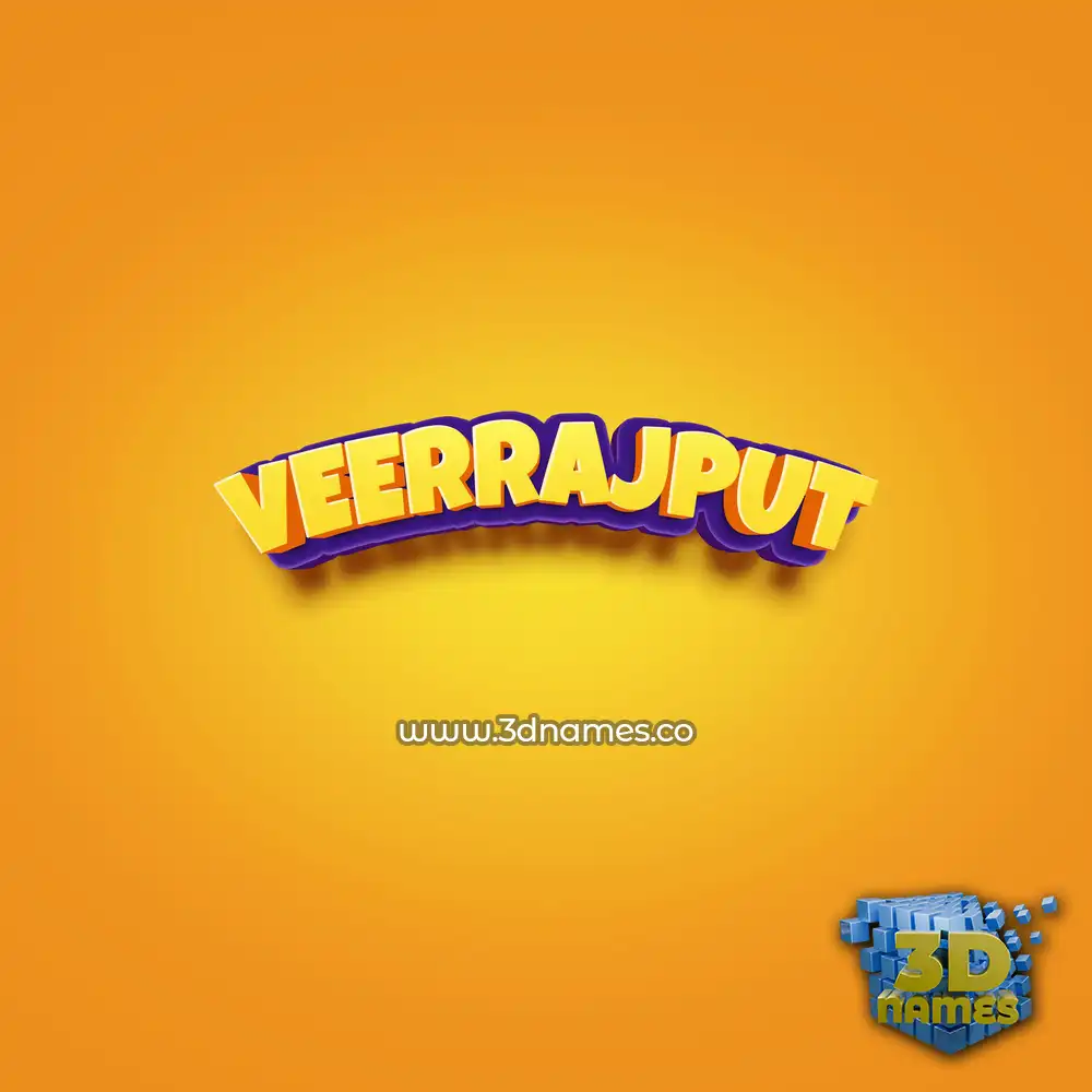 veerrajput in Orange Toon style - 3D name wallpaper