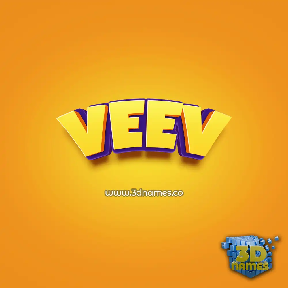 veev in Orange Toon style - 3D name wallpaper