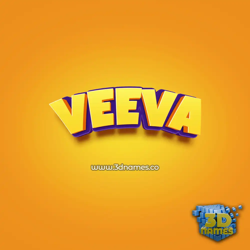 veeva in Orange Toon style - 3D name wallpaper