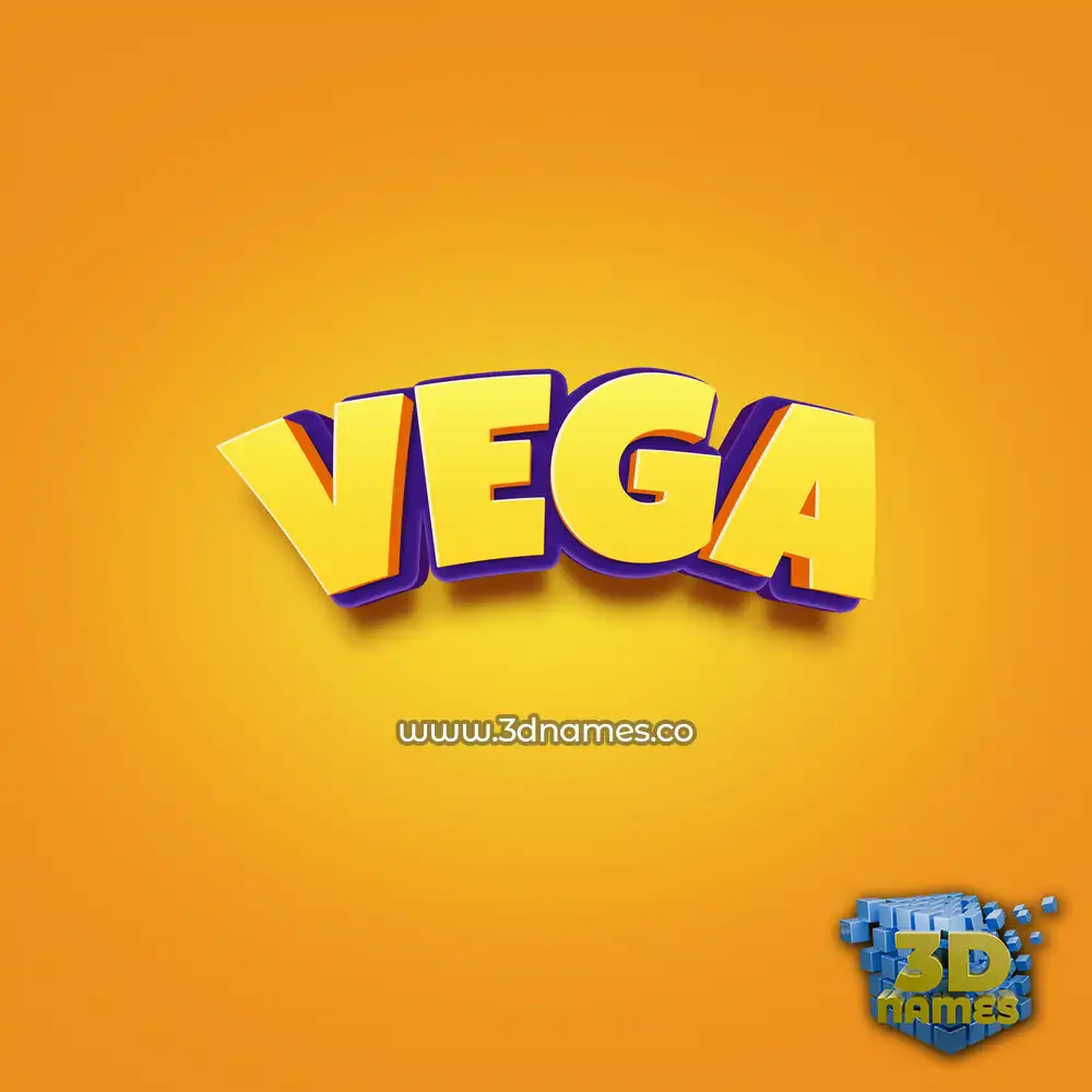 vega in Orange Toon style - 3D name wallpaper