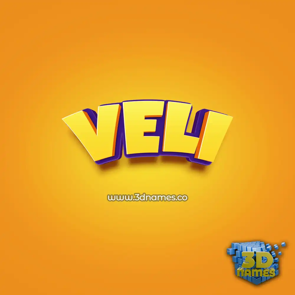 veli in Orange Toon style - 3D name wallpaper