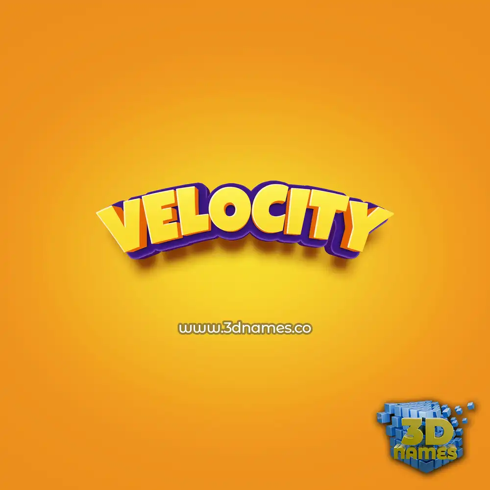 velocity in Orange Toon style - 3D name wallpaper
