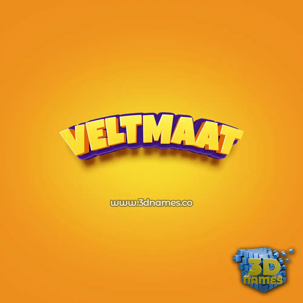 veltmaat in Orange Toon style - 3D name wallpaper