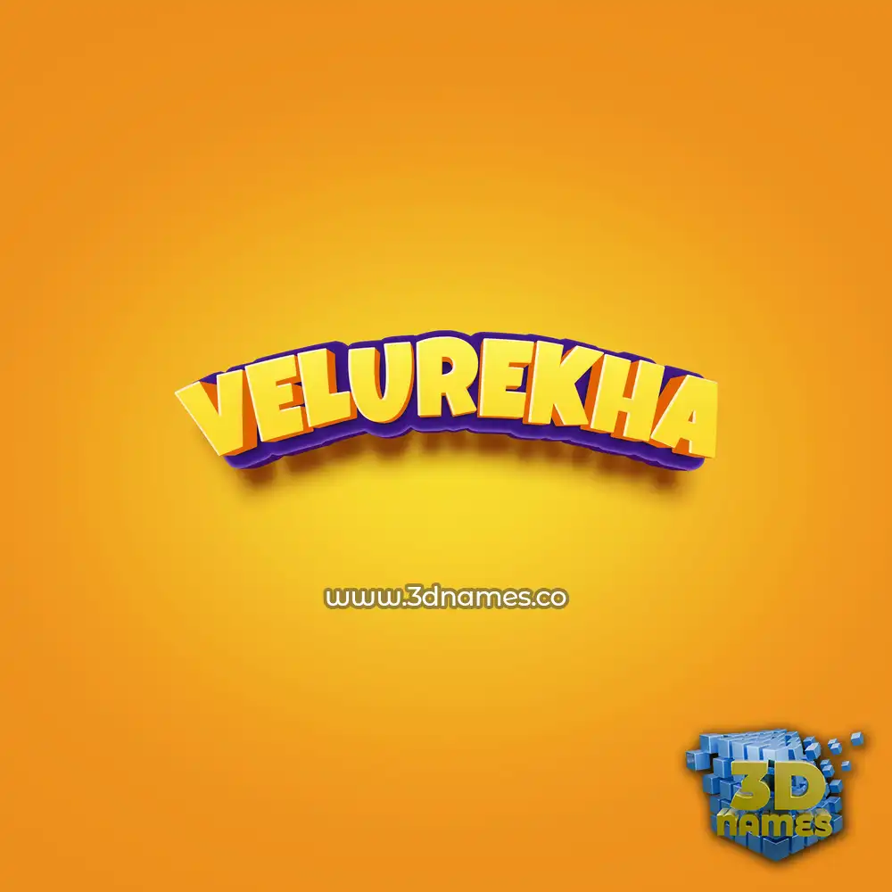 velurekha in Orange Toon style - 3D name wallpaper