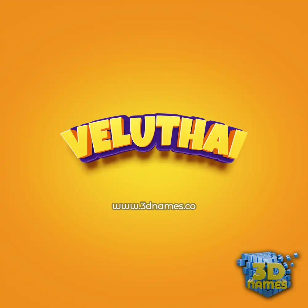 veluthai in Orange Toon style - 3D name wallpaper
