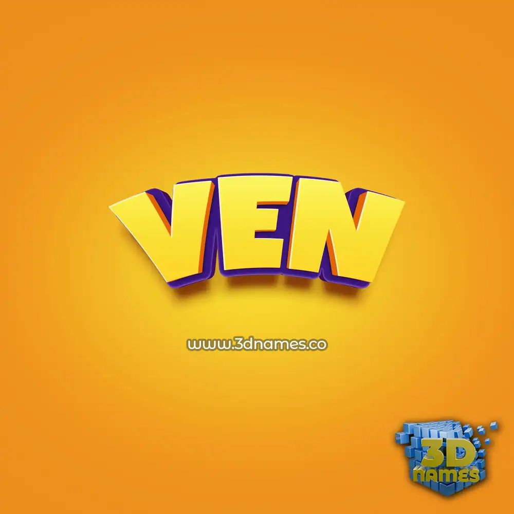 ven in Orange Toon style - 3D name wallpaper