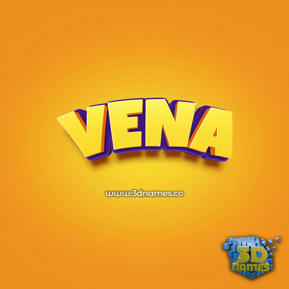 vena in Orange Toon style - 3D name wallpaper