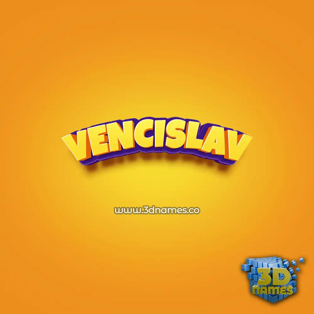vencislav in Orange Toon style - 3D name wallpaper