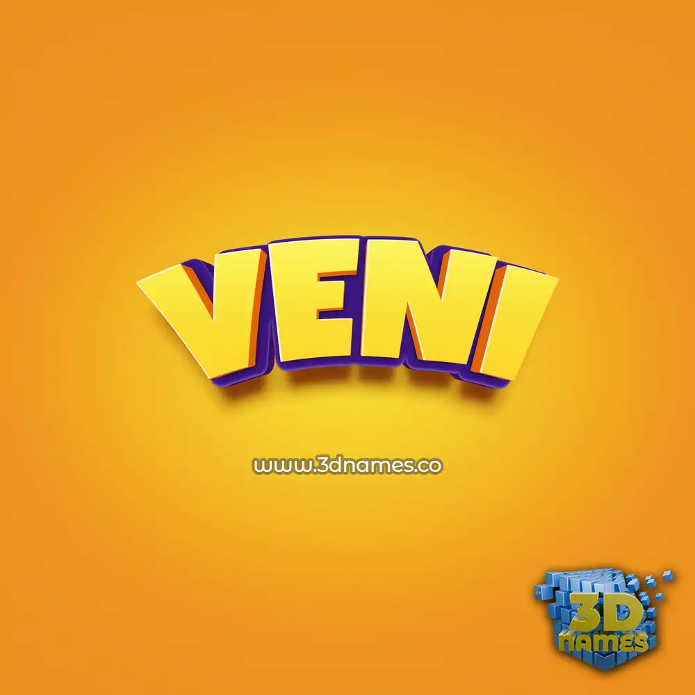 veni in Orange Toon style - 3D name wallpaper