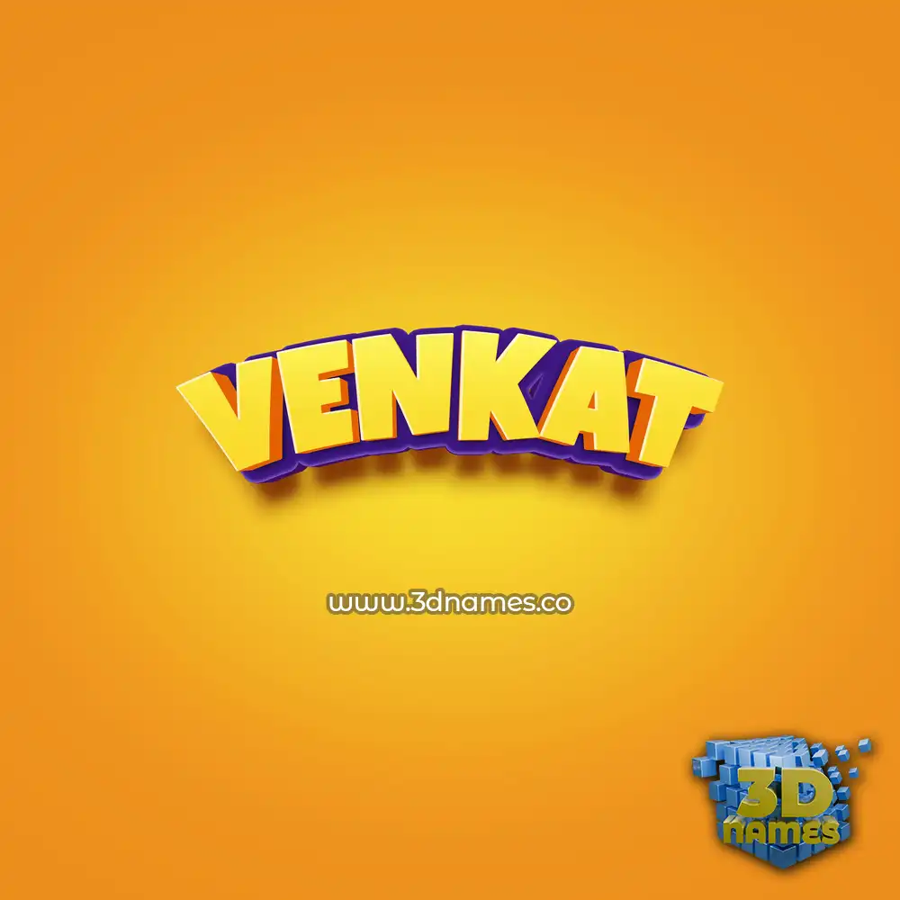 venkat in Orange Toon style - 3D name wallpaper
