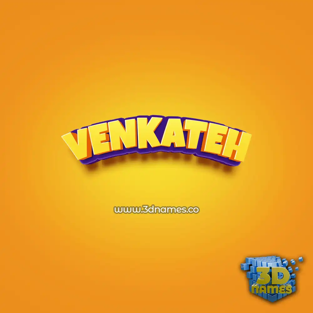 venkateh in Orange Toon style - 3D name wallpaper