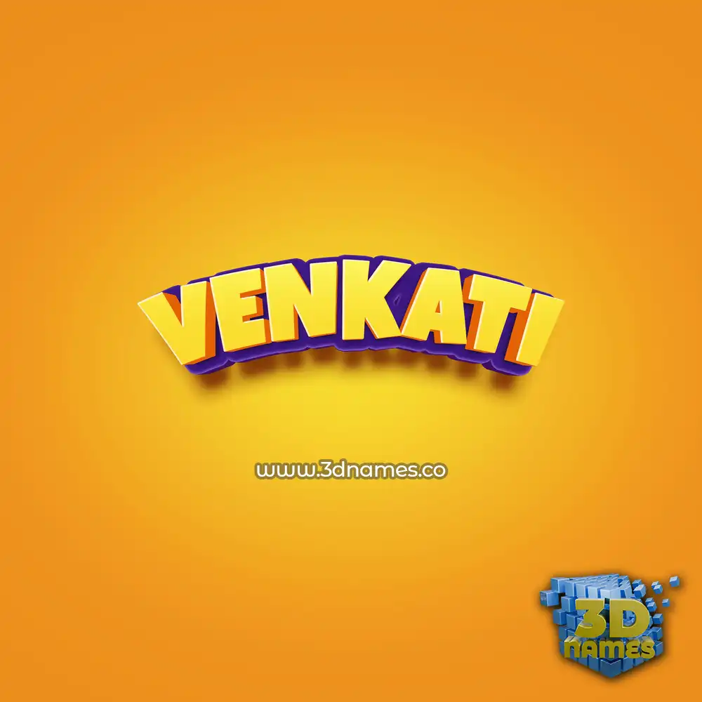venkati in Orange Toon style - 3D name wallpaper