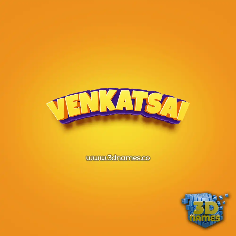 venkatsai in Orange Toon style - 3D name wallpaper