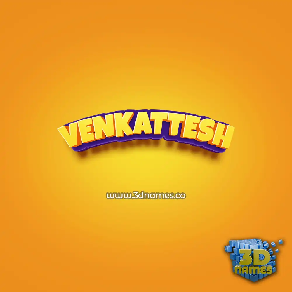 venkattesh in Orange Toon style - 3D name wallpaper
