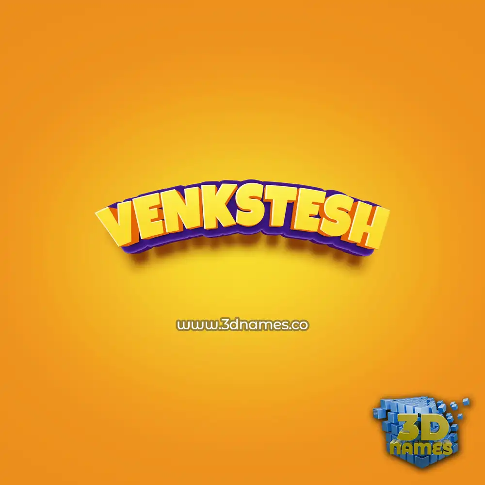 venkstesh in Orange Toon style - 3D name wallpaper