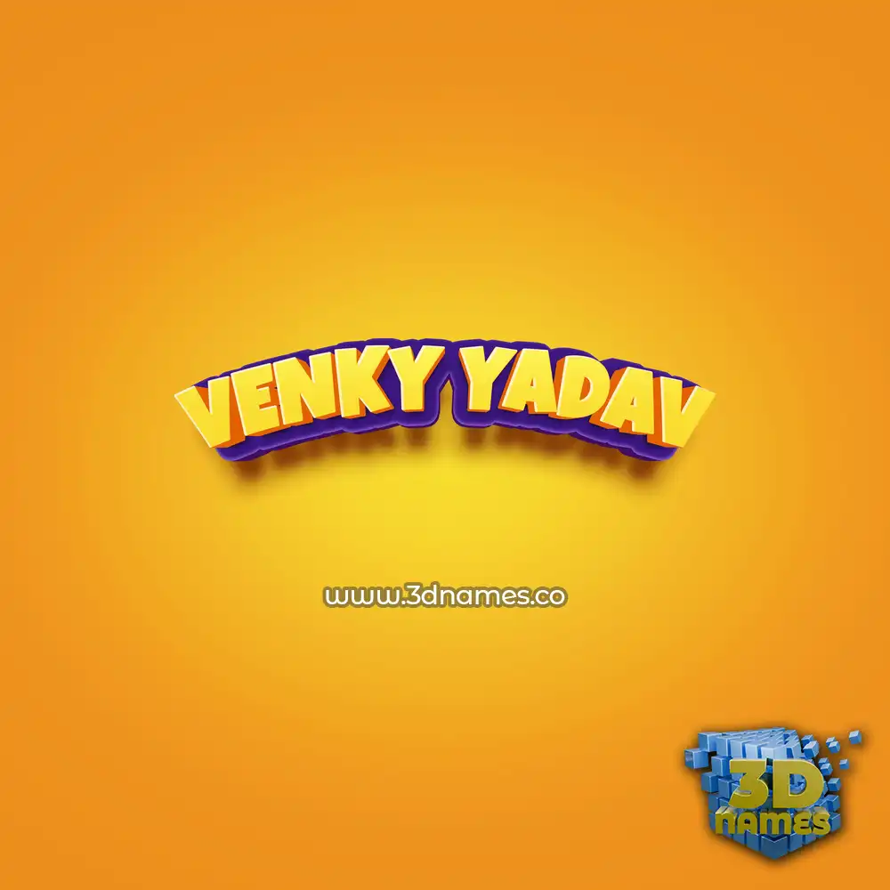 venky yadav in Orange Toon style - 3D name wallpaper