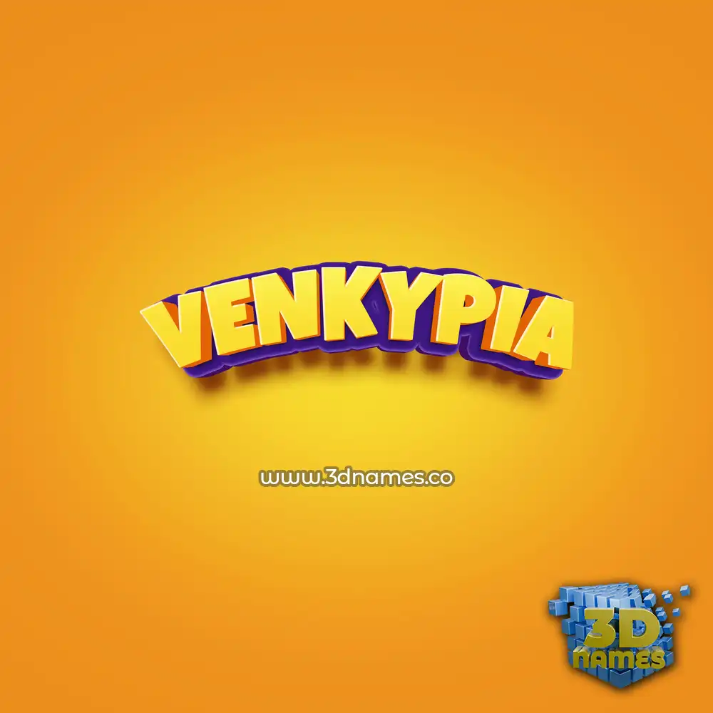venkypia in Orange Toon style - 3D name wallpaper