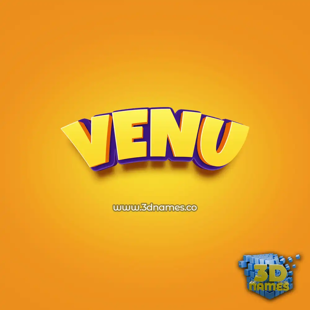 venu in Orange Toon style - 3D name wallpaper