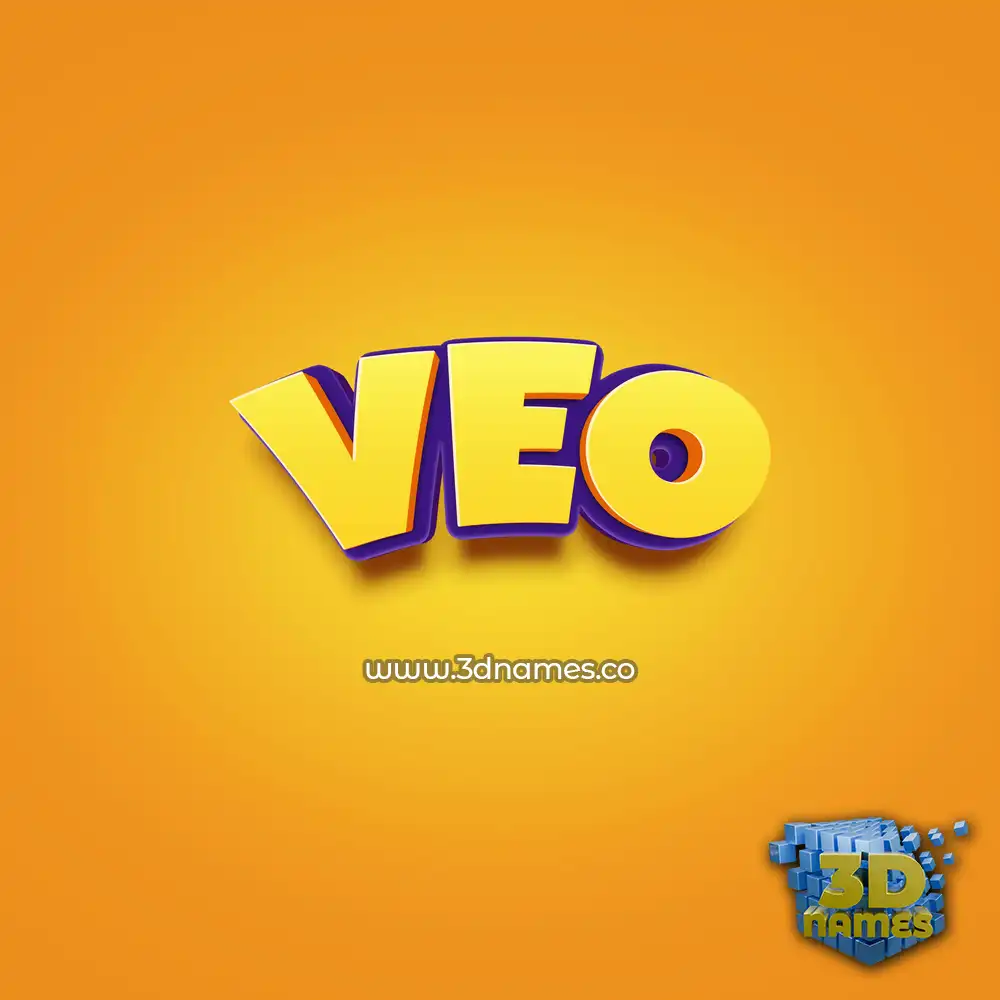veo in Orange Toon style - 3D name wallpaper