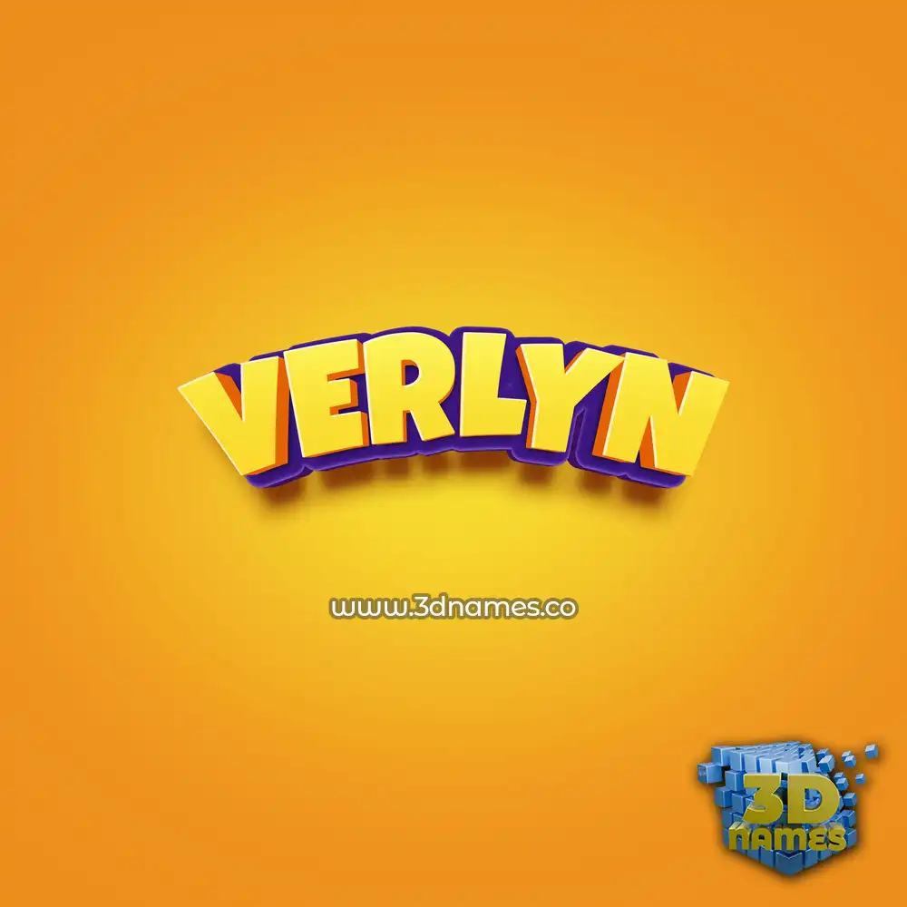verlyn in Orange Toon style - 3D name wallpaper