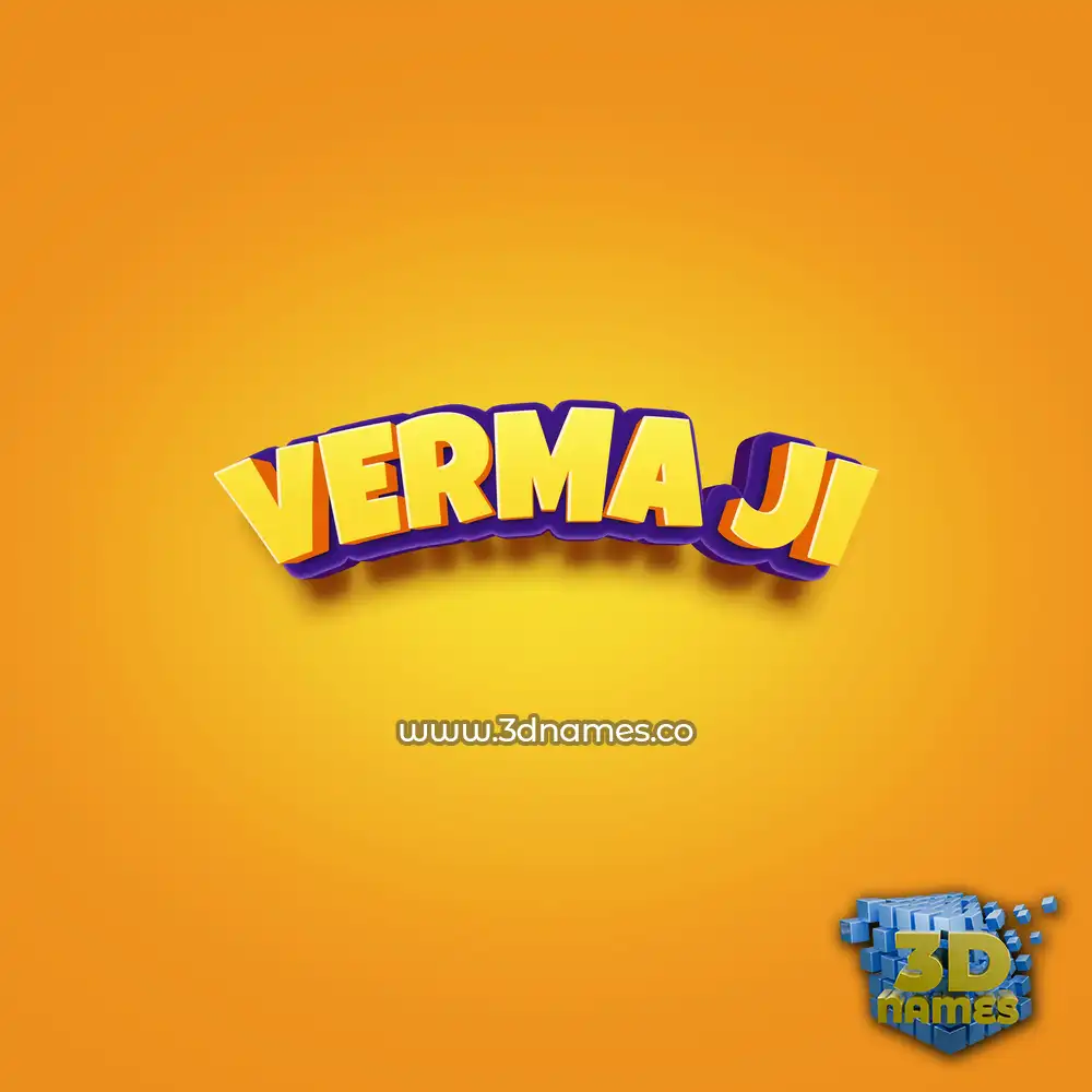 verma ji in Orange Toon style - 3D name wallpaper