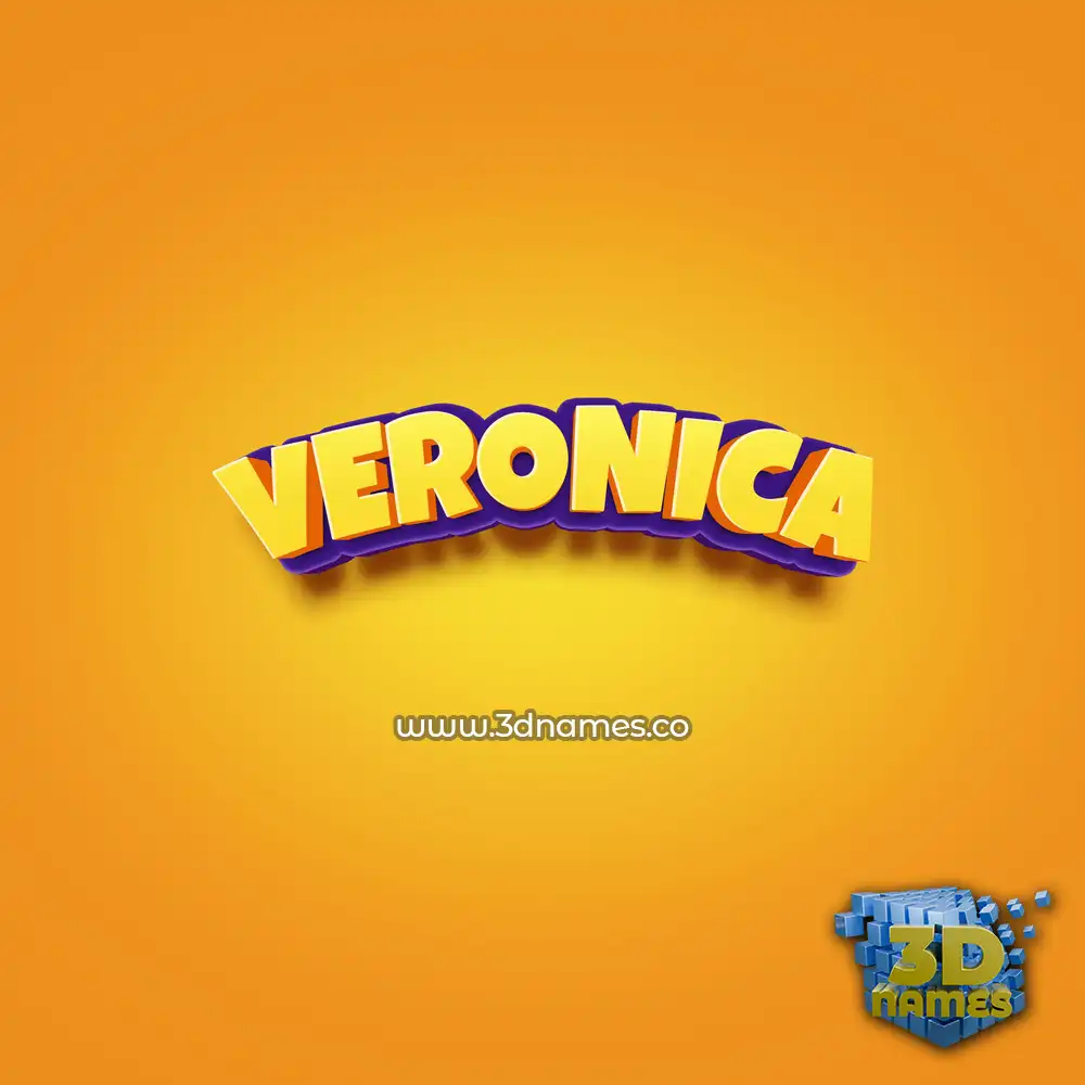 veronica in Orange Toon style - 3D name wallpaper