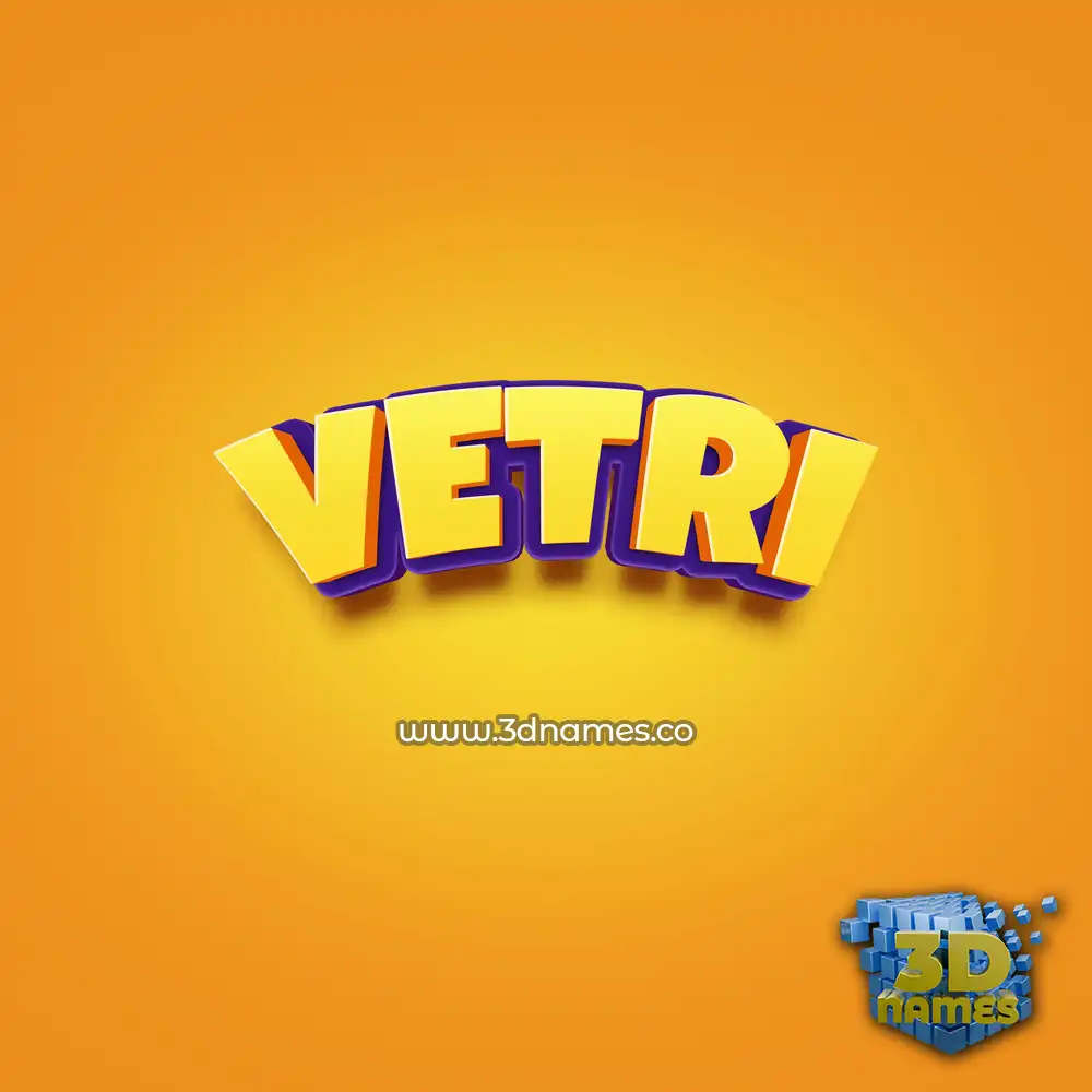 vetri in Orange Toon style - 3D name wallpaper