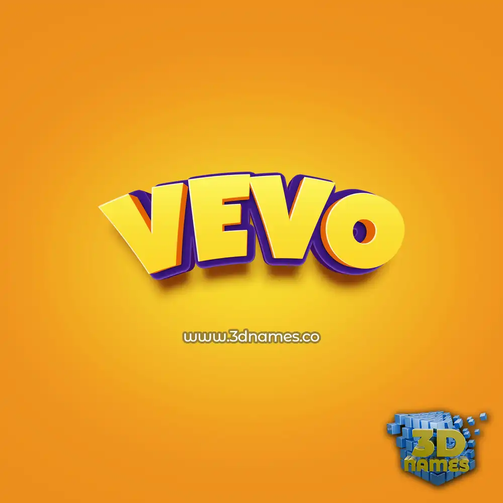 vevo in Orange Toon style - 3D name wallpaper
