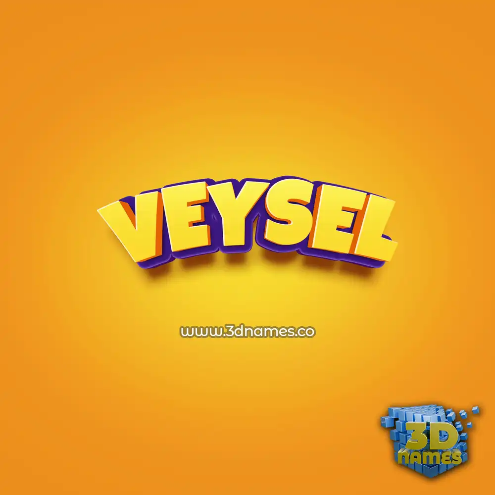 veysel in Orange Toon style - 3D name wallpaper