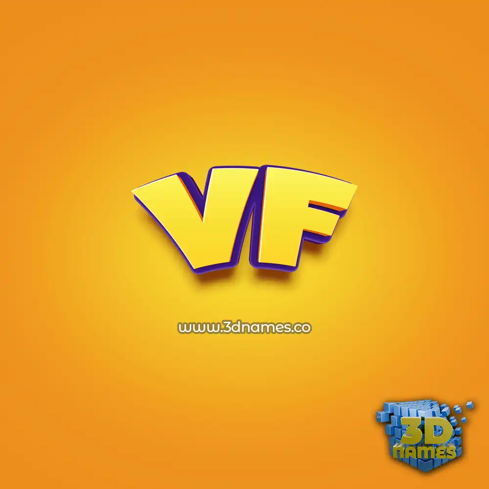 vf in Orange Toon style - 3D name wallpaper