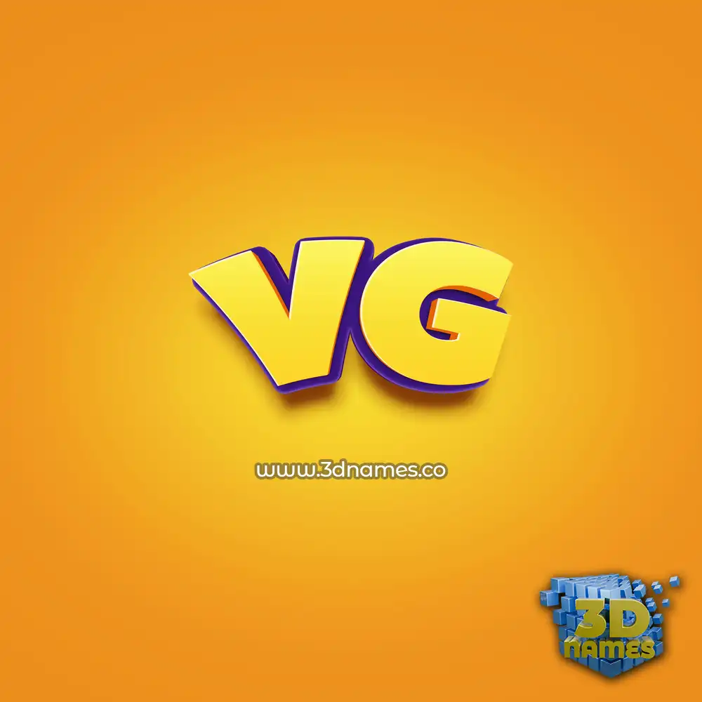 vg in Orange Toon style - 3D name wallpaper