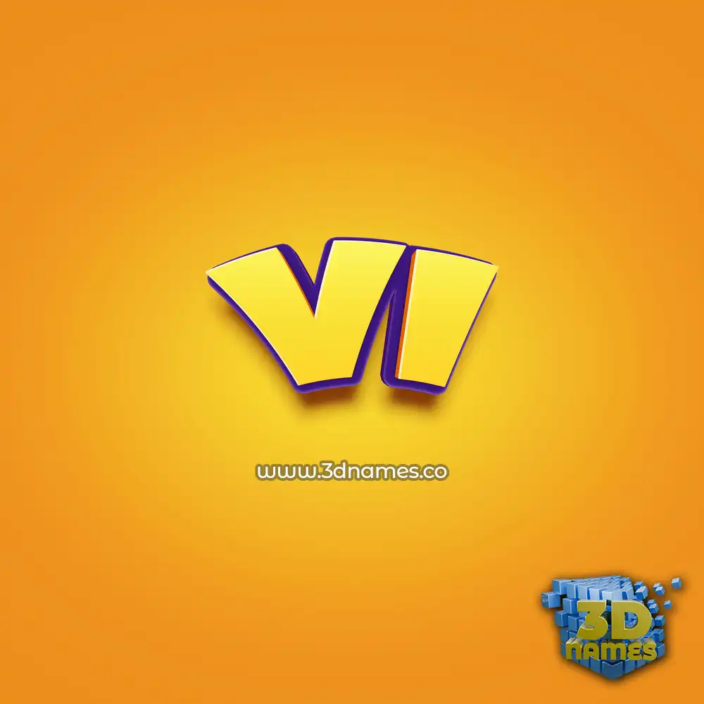 vi in Orange Toon style - 3D name wallpaper