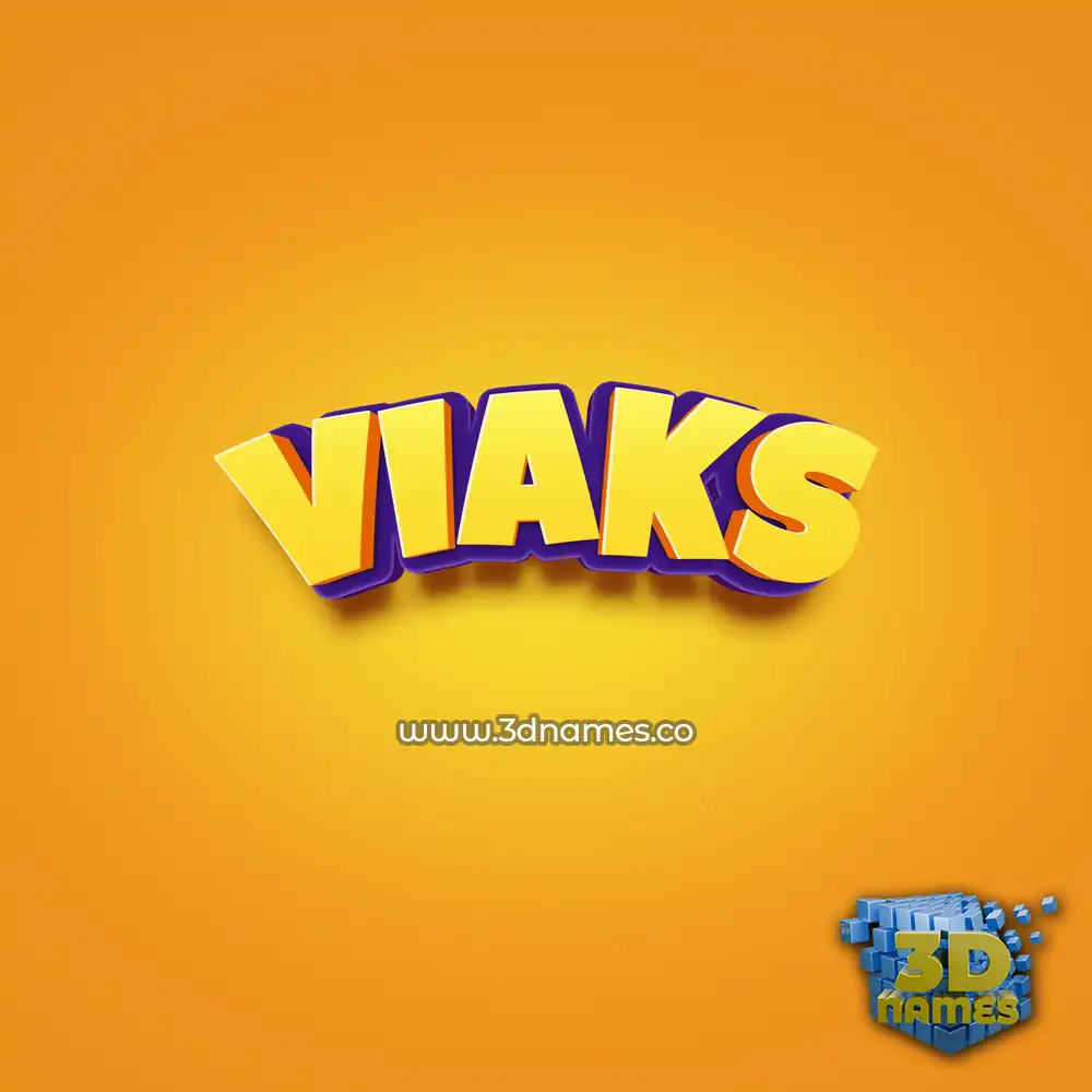 viaks in Orange Toon style - 3D name wallpaper