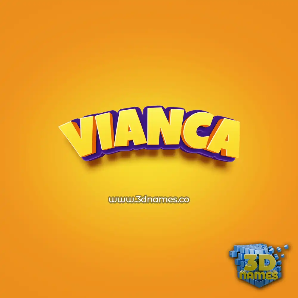 vianca in Orange Toon style - 3D name wallpaper