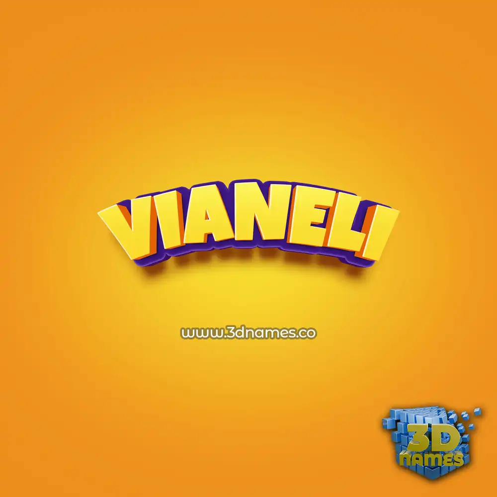 vianeli in Orange Toon style - 3D name wallpaper