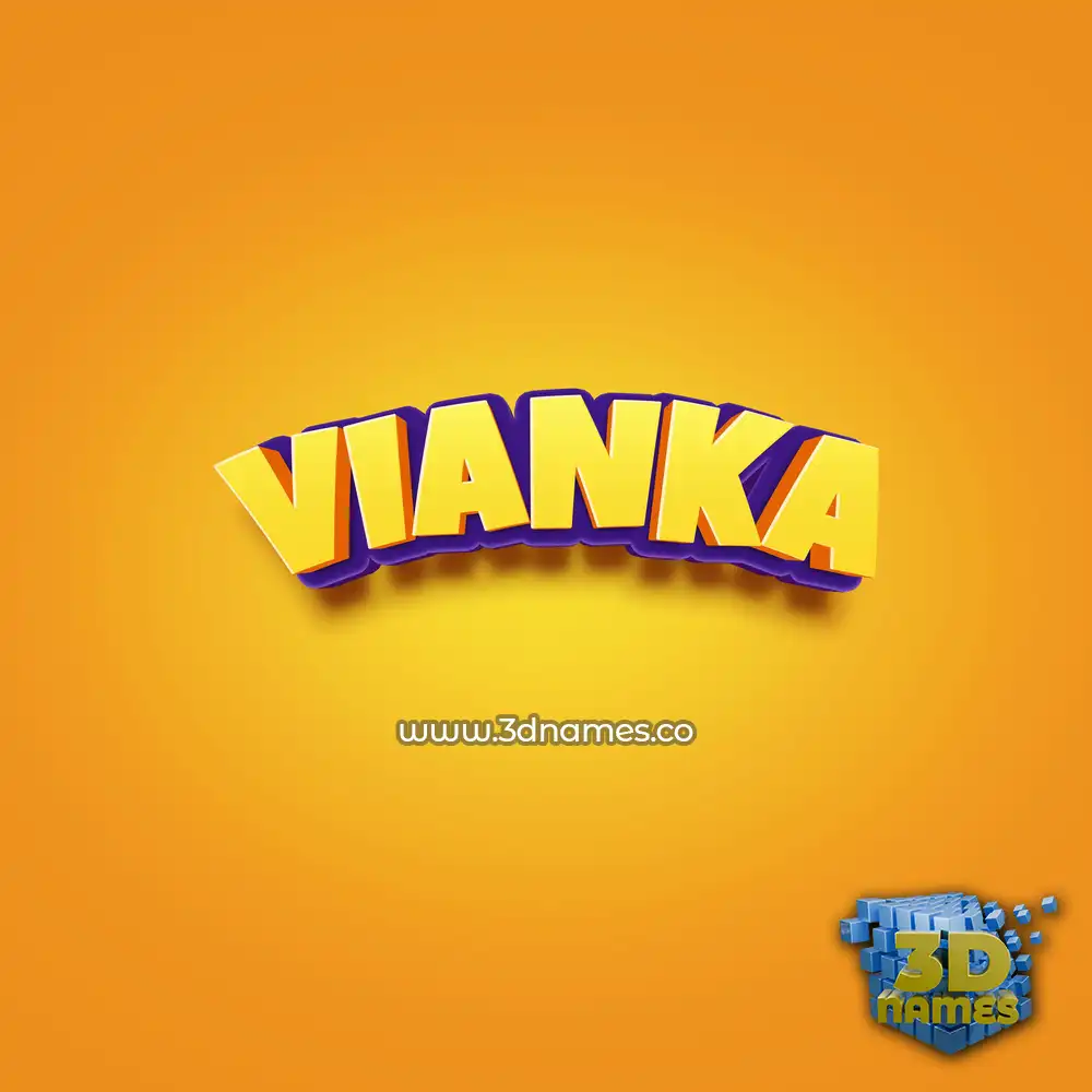 vianka in Orange Toon style - 3D name wallpaper