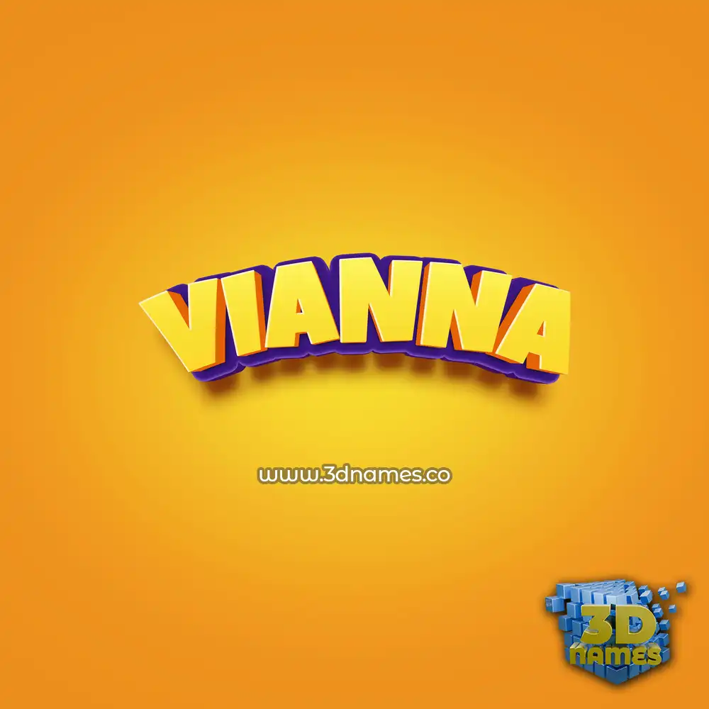 vianna in Orange Toon style - 3D name wallpaper