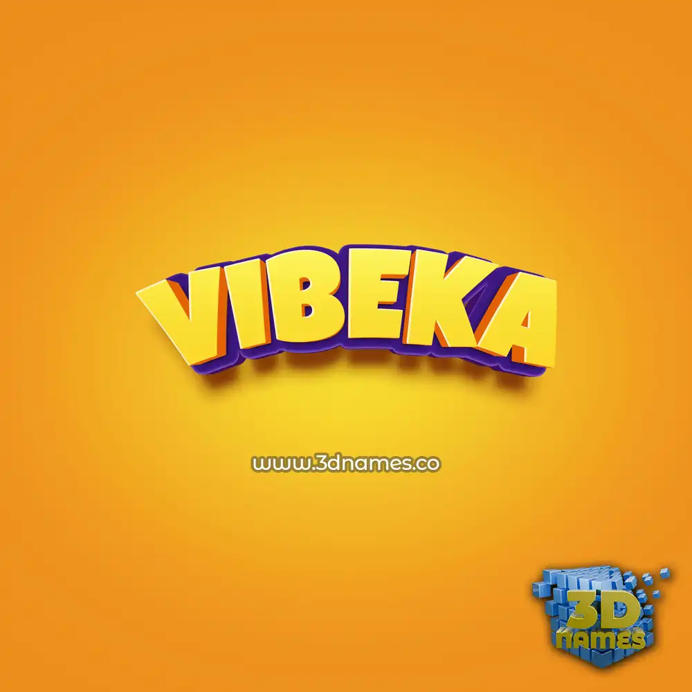 vibeka in Orange Toon style - 3D name wallpaper