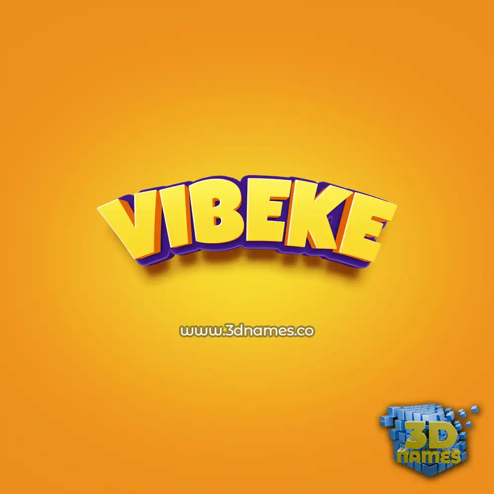 vibeke in Orange Toon style - 3D name wallpaper
