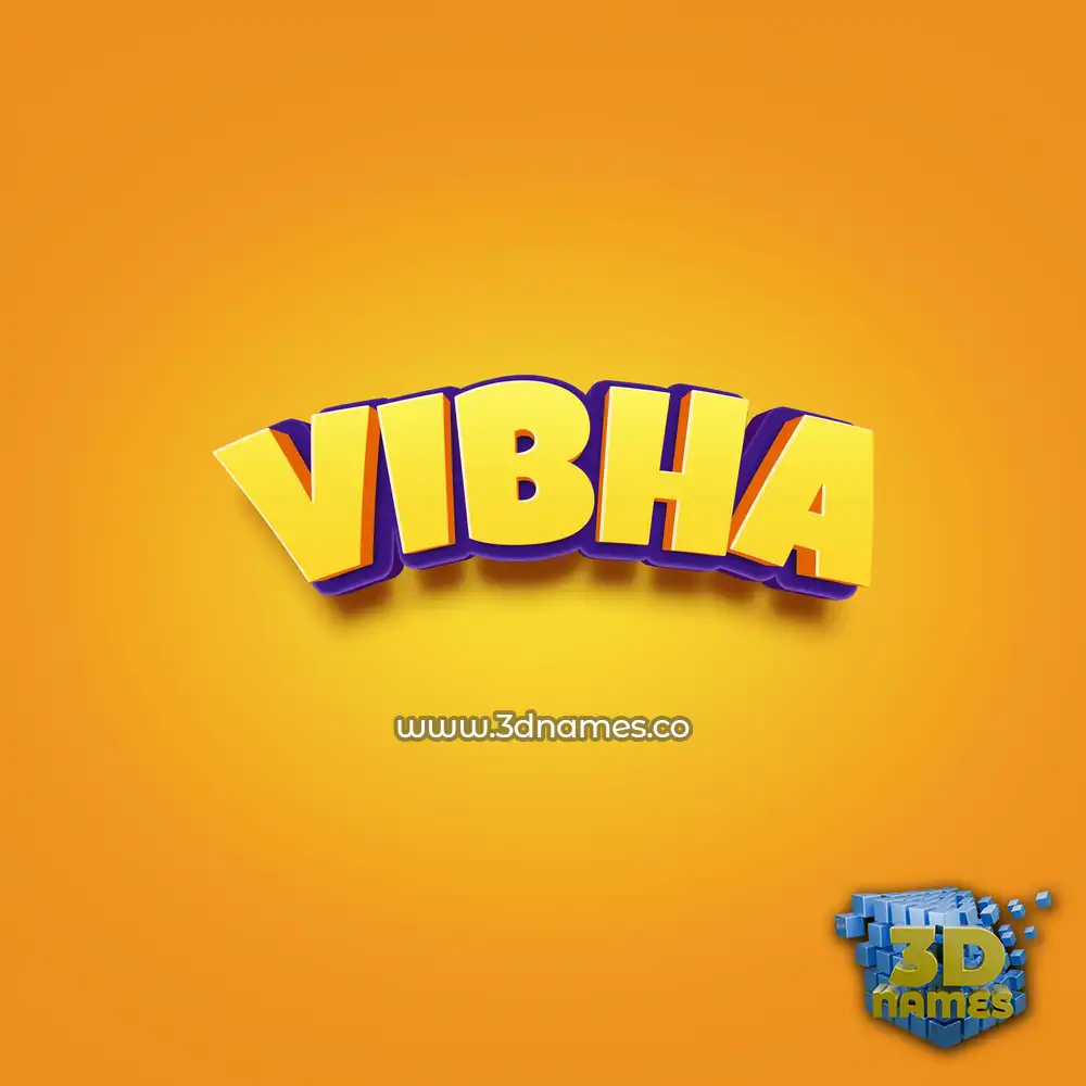 vibha in Orange Toon style - 3D name wallpaper
