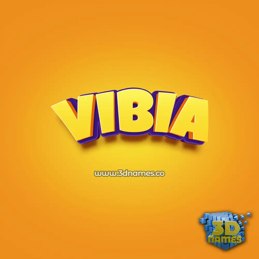vibia in Orange Toon style - 3D name wallpaper