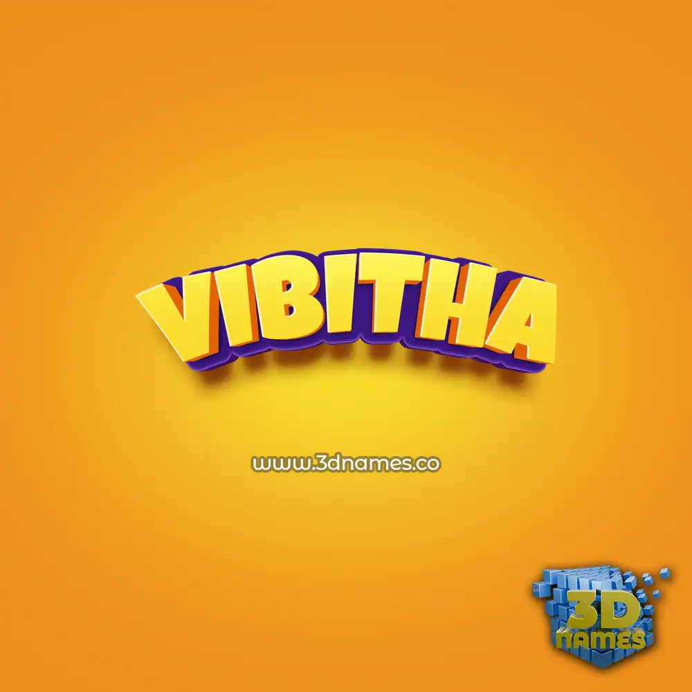 vibitha in Orange Toon style - 3D name wallpaper