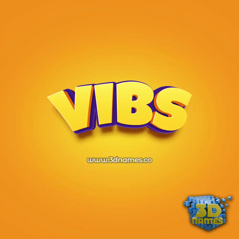 vibs in Orange Toon style - 3D name wallpaper