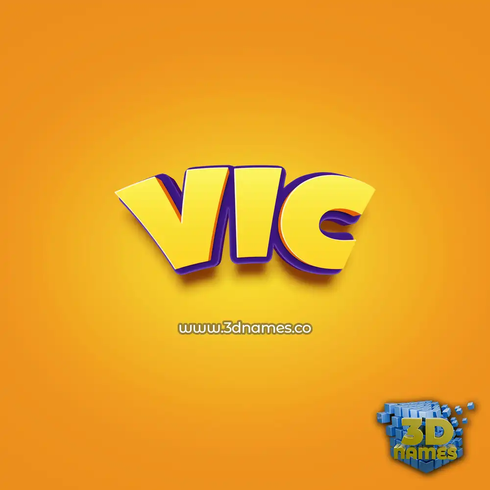 vic in Orange Toon style - 3D name wallpaper