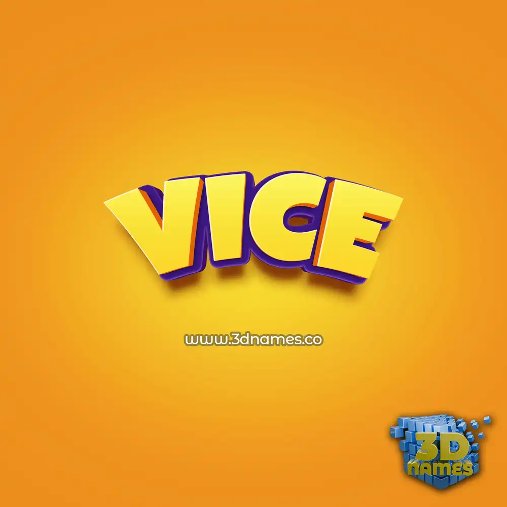 vice in Orange Toon style - 3D name wallpaper