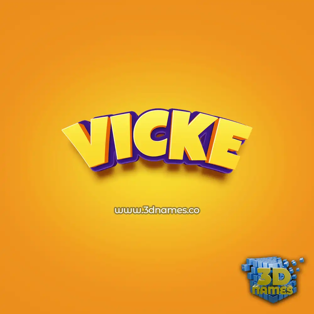 vicke in Orange Toon style - 3D name wallpaper
