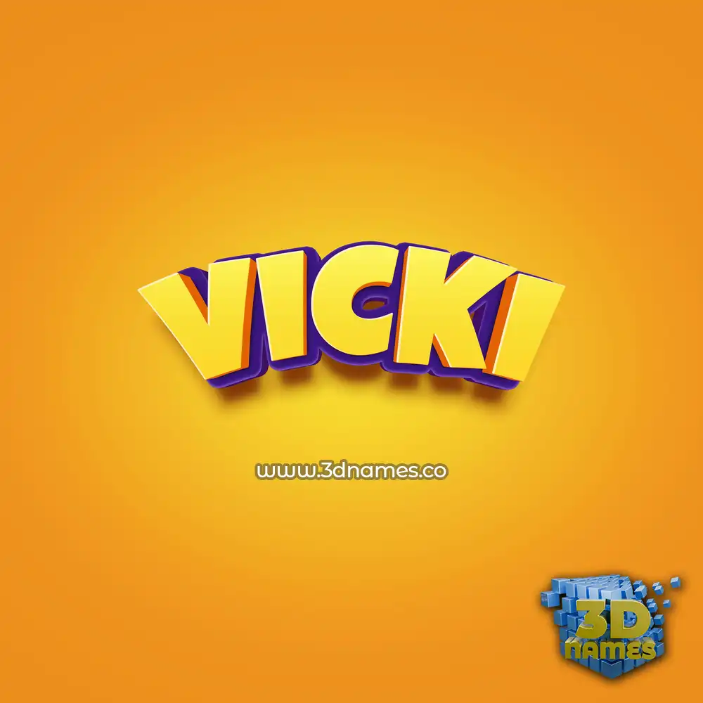 vicki in Orange Toon style - 3D name wallpaper